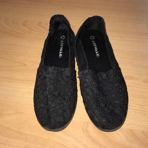 Black Slip on Crochet Shoes